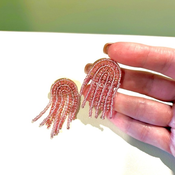 Pink Rhinestone Earrings - Picture 3 of 4